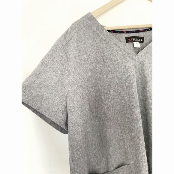 KOI Basics Andi Scrub Top Heather Gray Plus Size 3X New with tag D147 - Picture 12 of 13